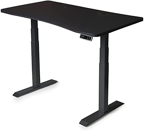MojoDesk Electric Standing Desk - 60" x 27" - Dual Motor Sit to Stand Desk with 3-Stage Adjustable Steel Legs - 4 Memory Settings - Ergonomic Front Edge - Matte Lux Black.