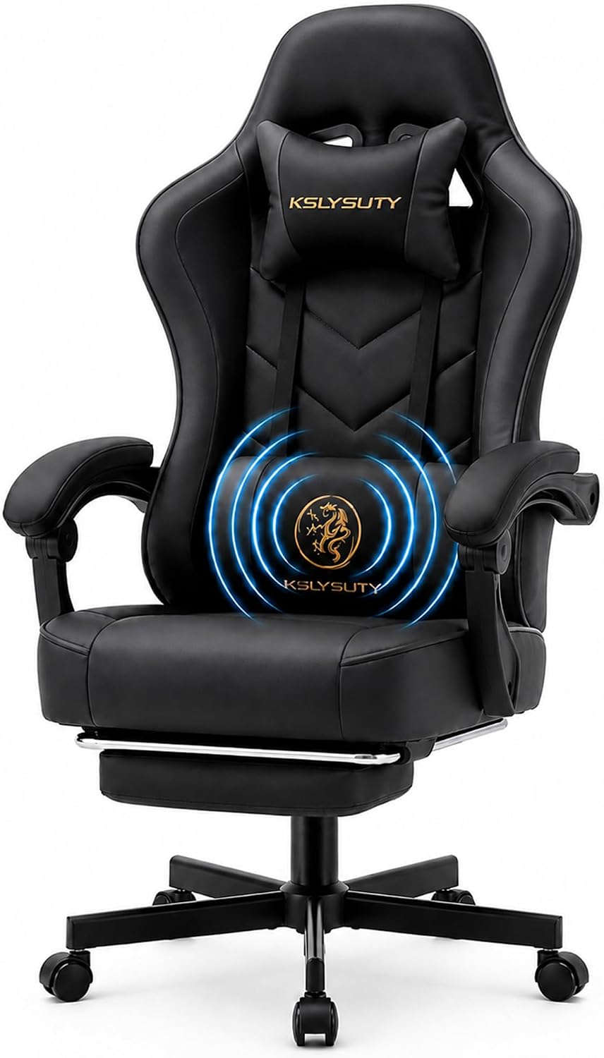 Office Desk Computer Gaming Chair for Adults, Ergonomic High Back Gamer Chair with Massage and Pocket Spring Cushion