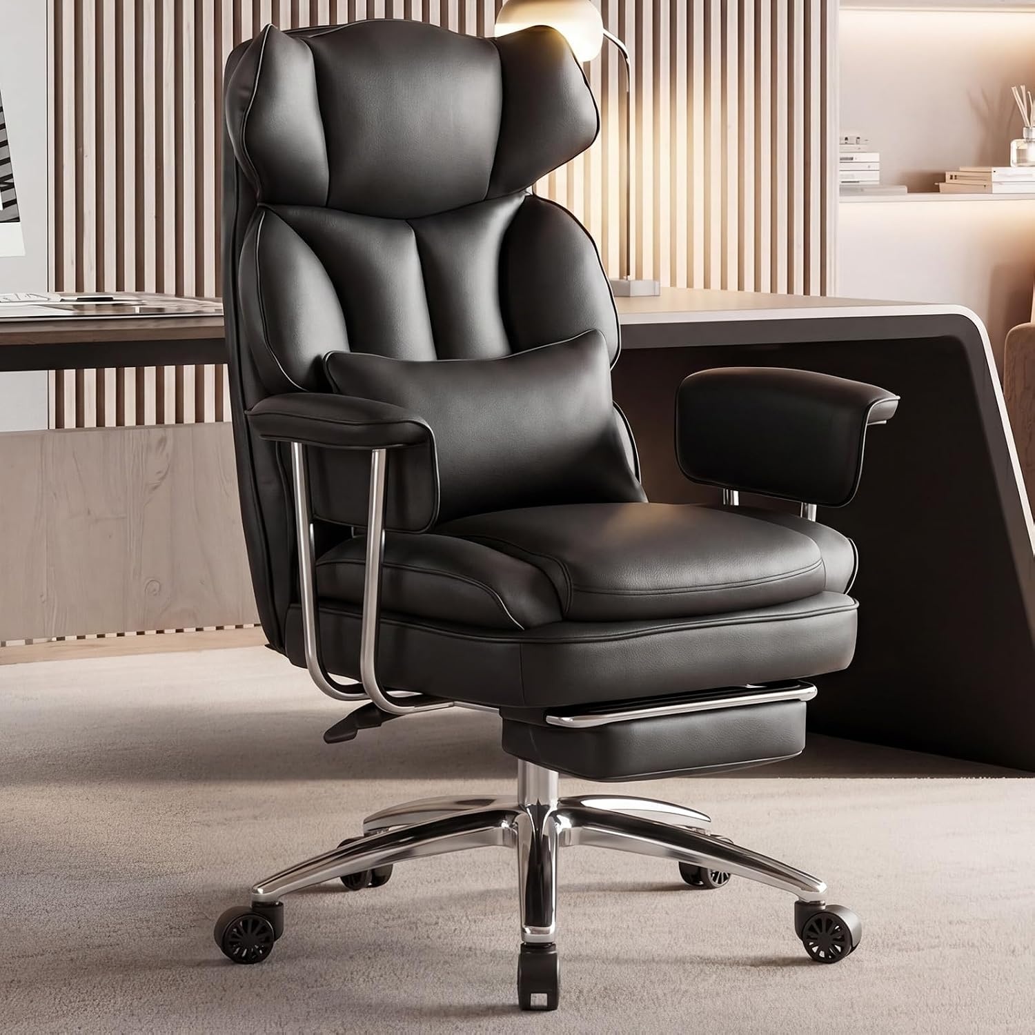 DUMOS Ergonomic Home Office Desk Chair, Executive Chair, PU Leather